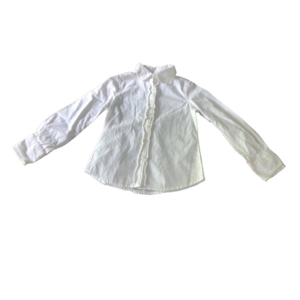 Ralph Lauren White Ruffle Blouse